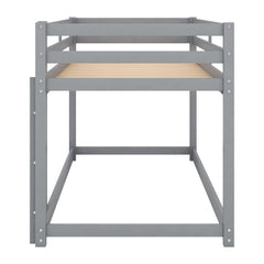 Bellemave® Twin Bunk Bed with Convertible Slide and Ladder , Gray - Bellemave