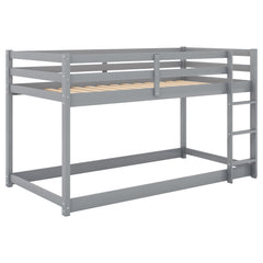 Bellemave® Twin Bunk Bed with Convertible Slide and Ladder , Gray - Bellemave