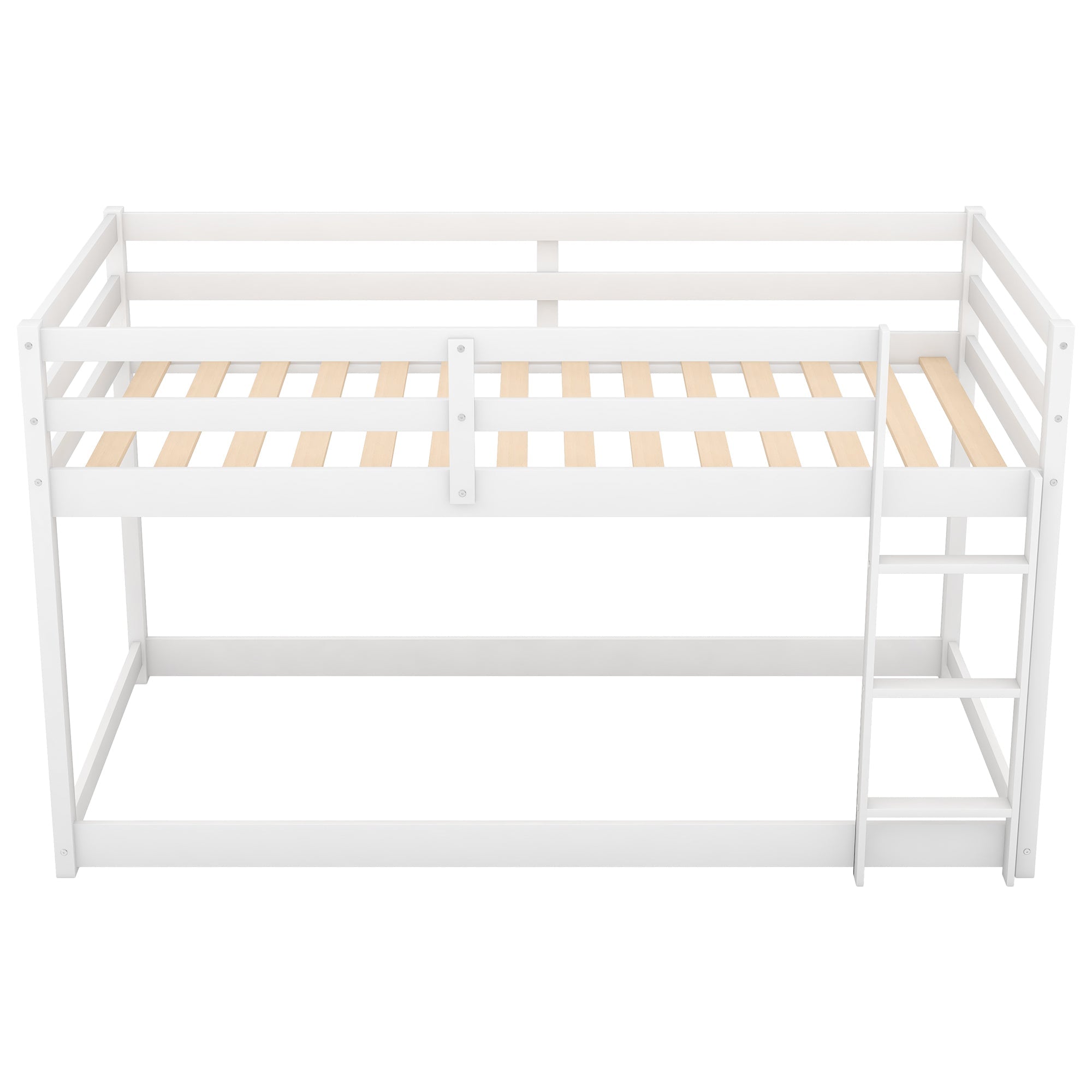 Bellemave® Twin Bunk Bed with Convertible Slide and Ladder , Gray - Bellemave