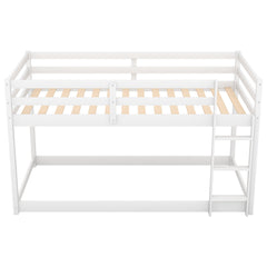 Bellemave® Twin Bunk Bed with Convertible Slide and Ladder , Gray - Bellemave