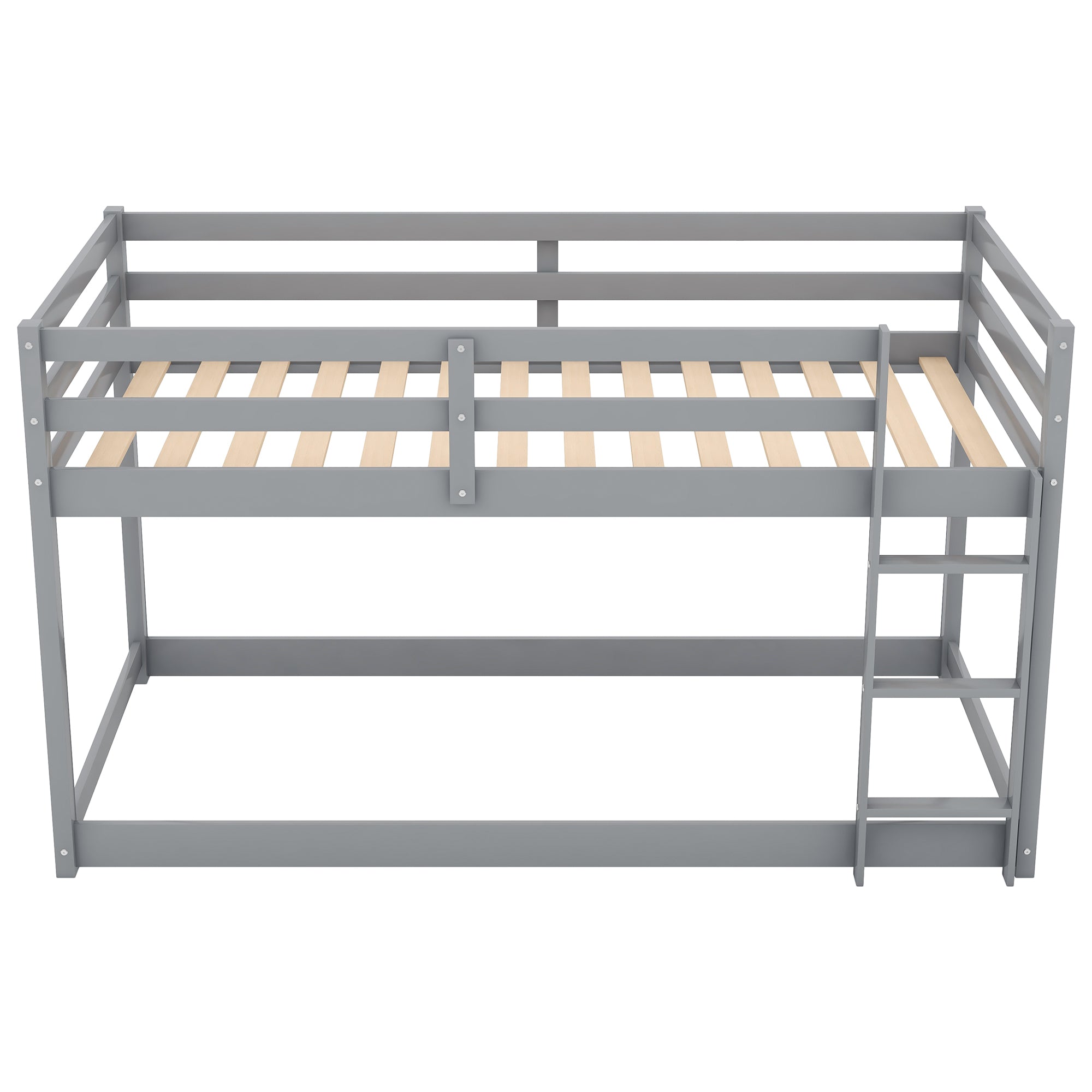 Bellemave® Twin Bunk Bed with Convertible Slide and Ladder , Gray - Bellemave