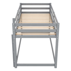 Bellemave® Twin Bunk Bed with Convertible Slide and Ladder , Gray - Bellemave
