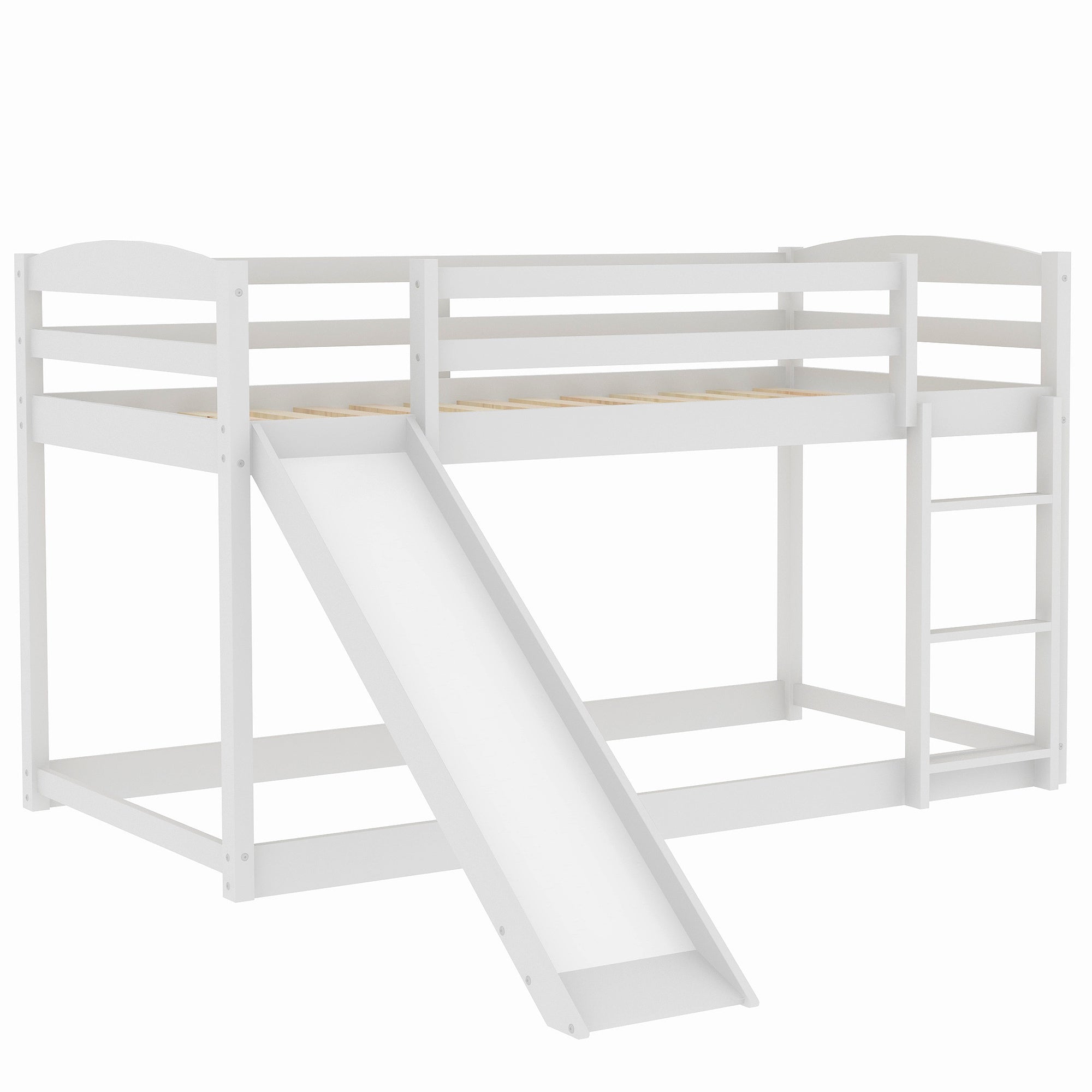Bellemave® Twin Bunk Bed with Convertible Slide and Ladder , Gray - Bellemave
