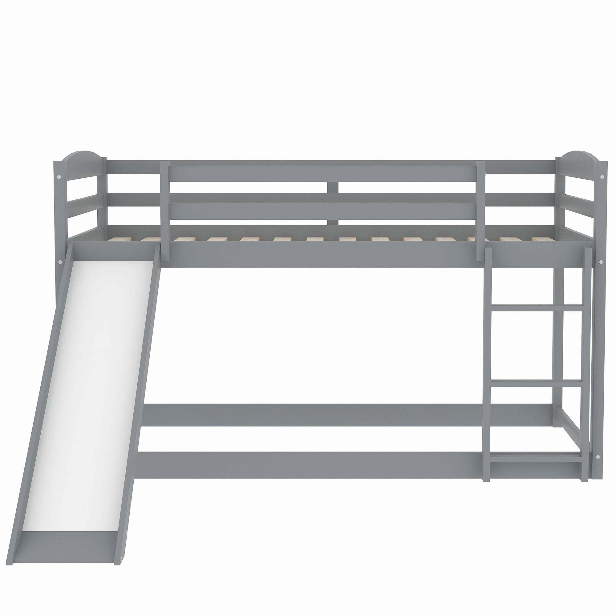 Bellemave® Twin Bunk Bed with Convertible Slide and Ladder , Gray - Bellemave