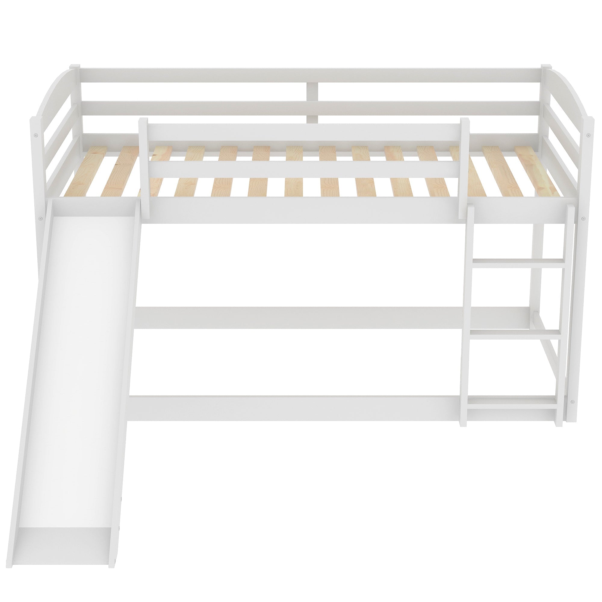 Bellemave® Twin Bunk Bed with Convertible Slide and Ladder , Gray - Bellemave