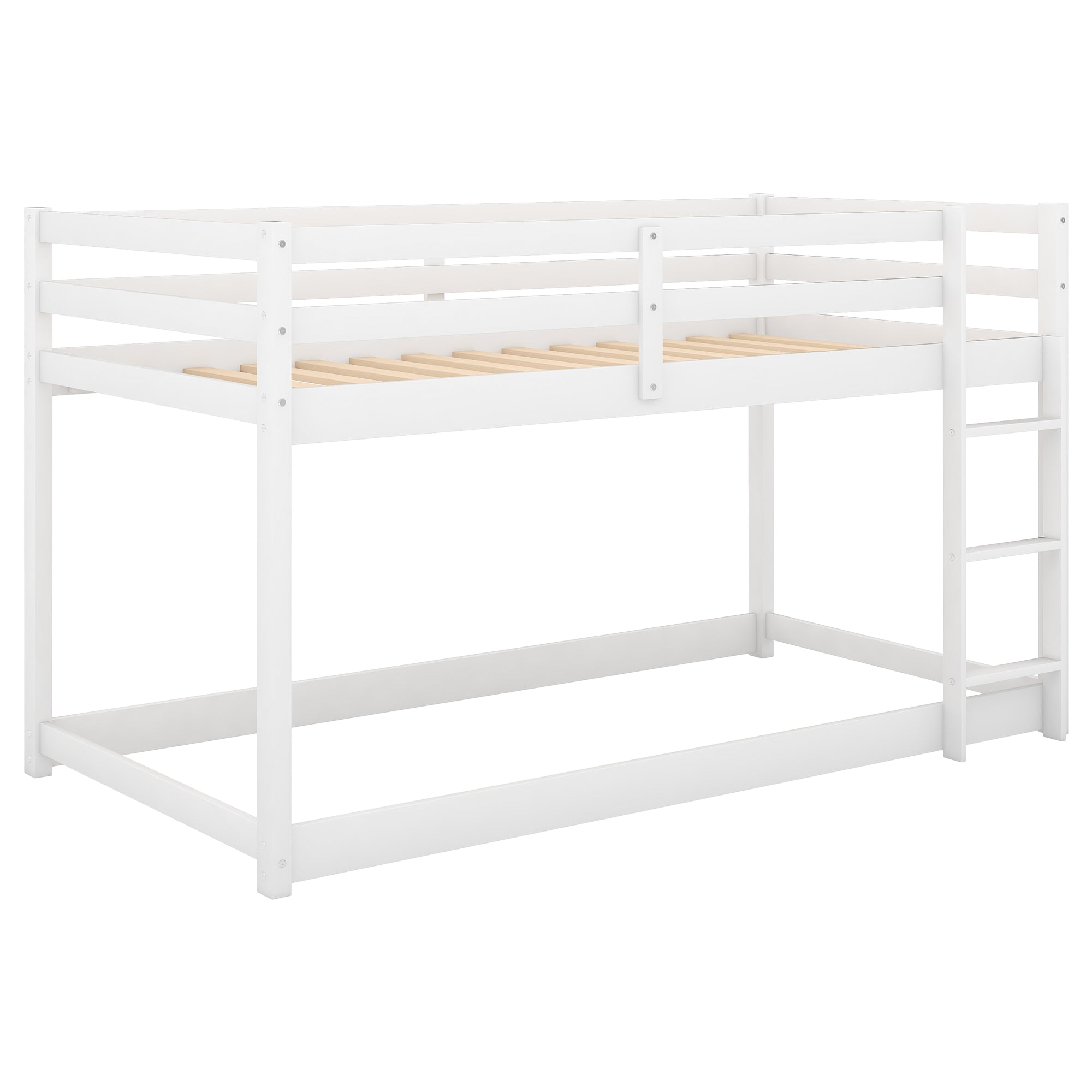 Bellemave® Twin Bunk Bed with Convertible Slide and Ladder , Gray - Bellemave