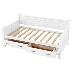 Bellemave® Twin Daybed with Drawers, Wood daybed Frame with Storage,Modern and Rustic Casual Twin Daybed - Bellemave