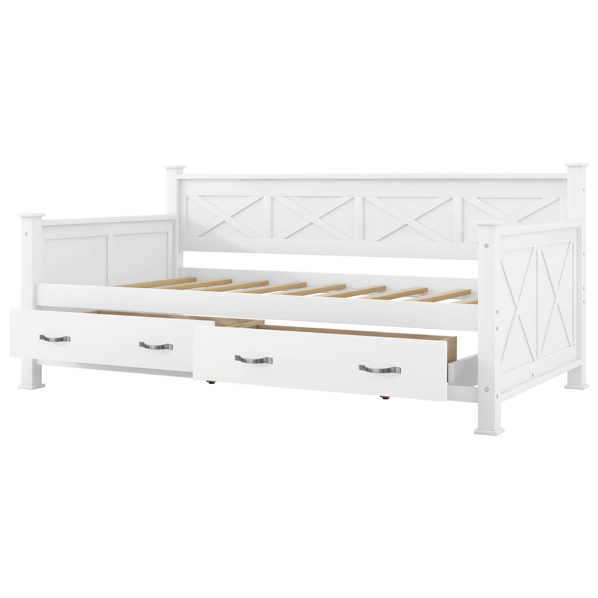 Bellemave® Twin Daybed with Drawers, Wood daybed Frame with Storage,Modern and Rustic Casual Twin Daybed - Bellemave