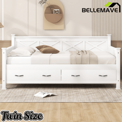 Bellemave® Twin Daybed with Drawers, Wood daybed Frame with Storage,Modern and Rustic Casual Twin Daybed - Bellemave