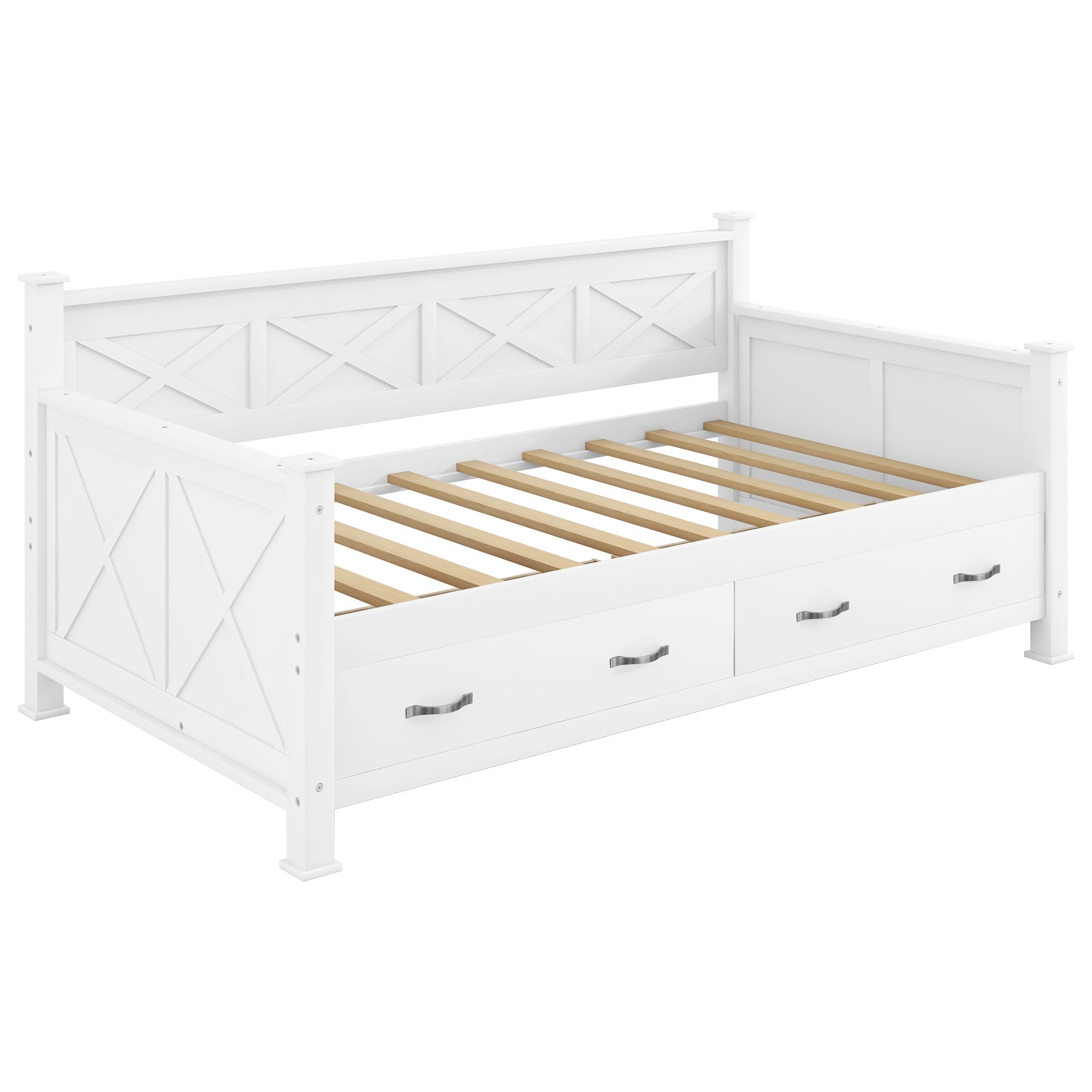 Bellemave® Twin Daybed with Drawers, Wood daybed Frame with Storage,Modern and Rustic Casual Twin Daybed - Bellemave