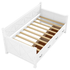 Bellemave® Twin Daybed with Drawers, Wood daybed Frame with Storage,Modern and Rustic Casual Twin Daybed - Bellemave