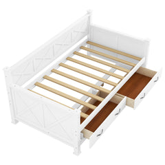 Bellemave® Twin Daybed with Drawers, Wood daybed Frame with Storage,Modern and Rustic Casual Twin Daybed - Bellemave