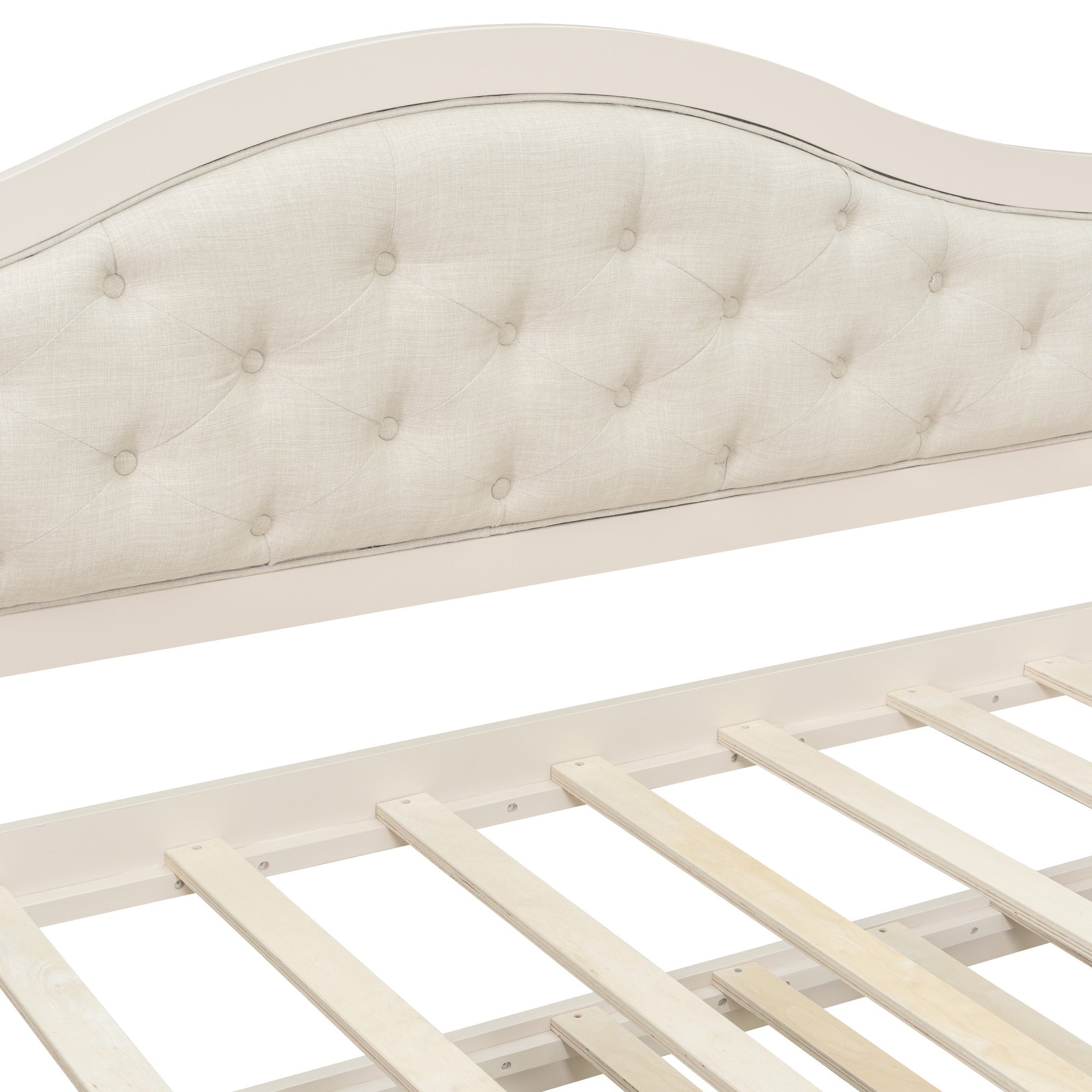 Bellemave® Twin Daybed with Trundle & 2 Storage Drawers | Button Tufted Upholstered Backrest - Bellemave