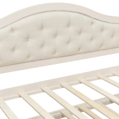 Bellemave® Twin Daybed with Trundle & 2 Storage Drawers | Button Tufted Upholstered Backrest - Bellemave