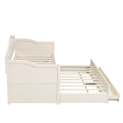 Bellemave® Twin Daybed with Trundle & 2 Storage Drawers | Button Tufted Upholstered Backrest - Bellemave