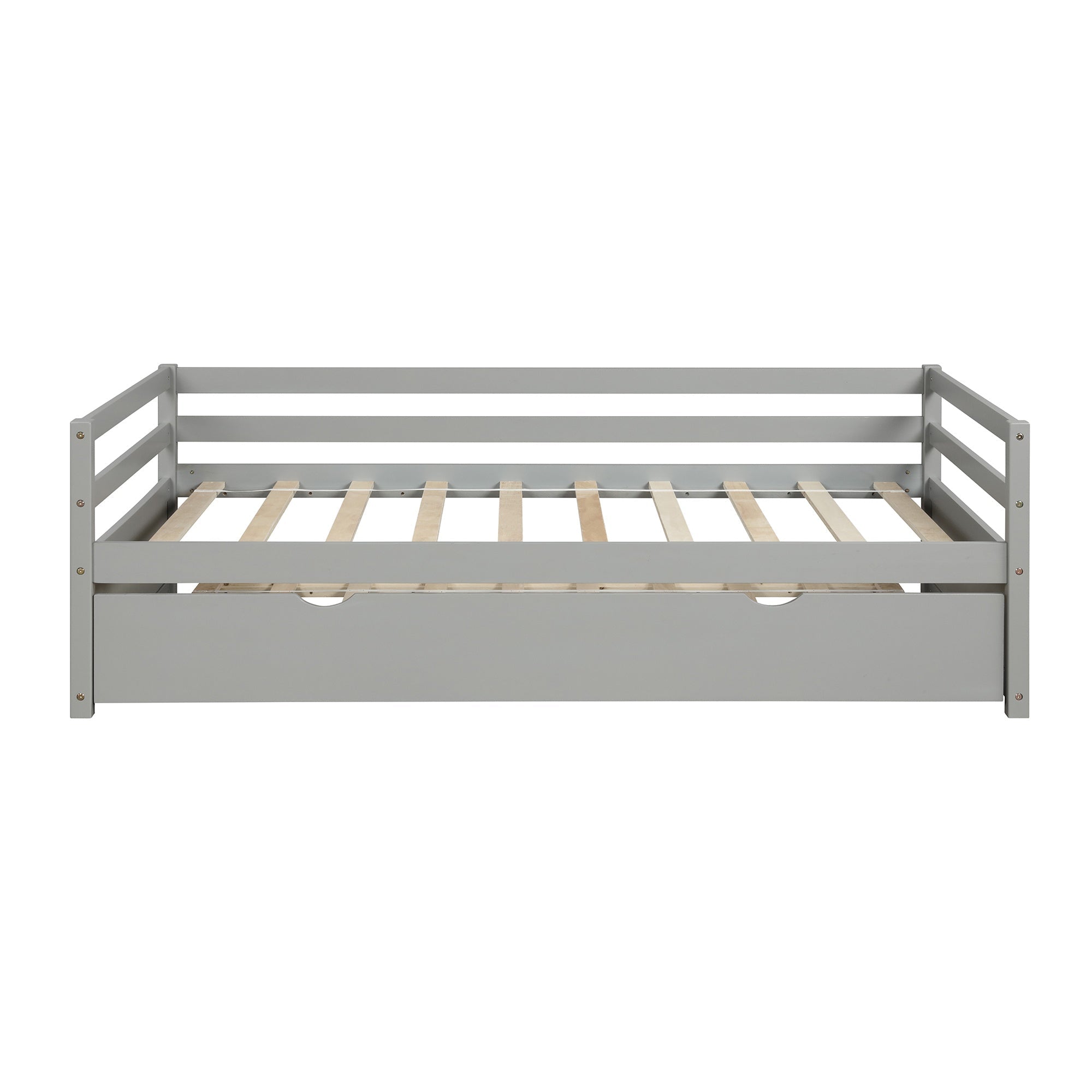 Bellemave® Twin Daybed with Trundle, White Wood Frame – Space Saving Bed for Bedroom & Living Room - Bellemave