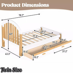 Bellemave® Twin & Full Size Platform Bed with Storage Drawer – Solid Wood Frame, No Box Spring - Bellemave