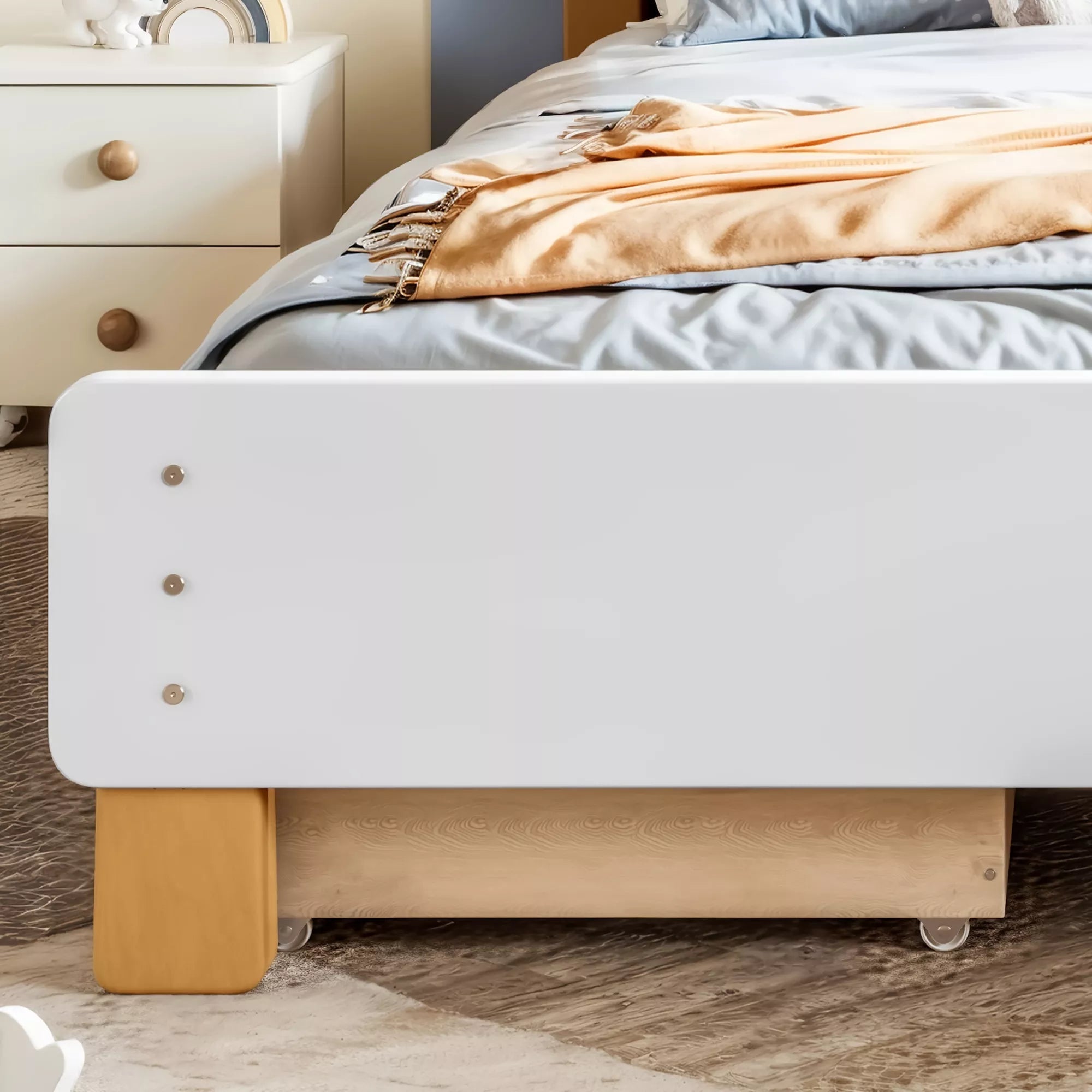 Bellemave® Twin & Full Size Platform Bed with Storage Drawer – Solid Wood Frame, No Box Spring - Bellemave