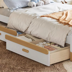 Bellemave® Twin & Full Size Platform Bed with Storage Drawer – Solid Wood Frame, No Box Spring - Bellemave