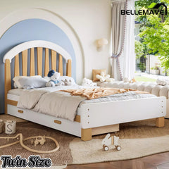Bellemave® Twin & Full Size Platform Bed with Storage Drawer – Solid Wood Frame, No Box Spring - Bellemave
