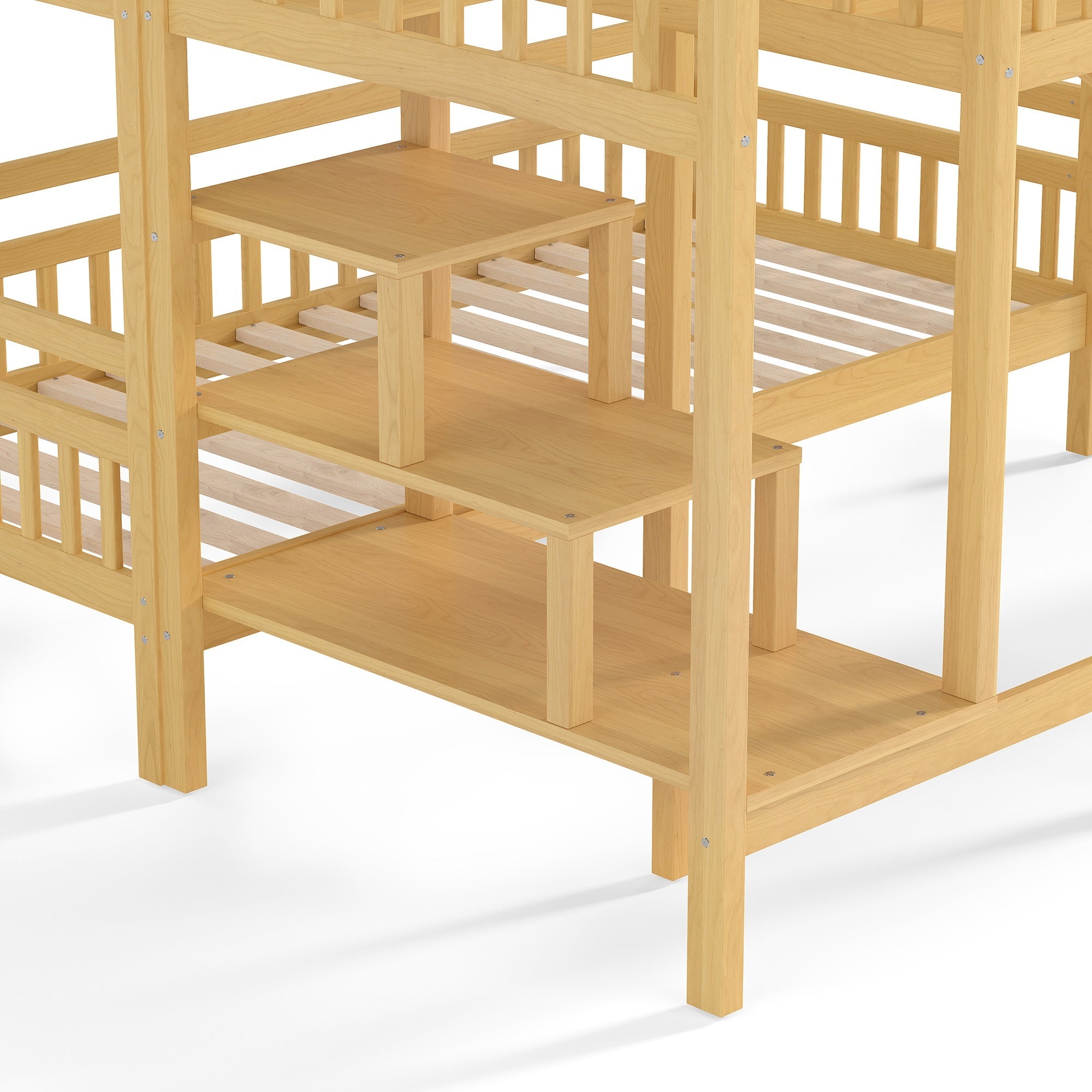 Bellemave® Twin House Bunk Bed with Slide & Stairs - Kids Playhouse Loft Bed with Storage, 2 Setup Options, Noise Free, Pink - Bellemave