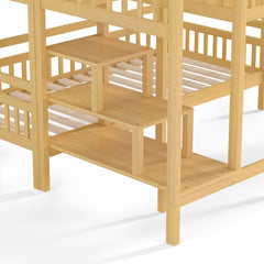 Bellemave® Twin House Bunk Bed with Slide & Stairs - Kids Playhouse Loft Bed with Storage, 2 Setup Options, Noise Free, Pink - Bellemave