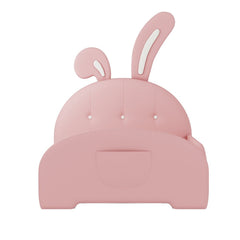 Bellemave® Twin Kids Platform Bed with Bear Headboard, PU Leather Upholstered Frame with Footboard Pockets, Brown - Bellemave