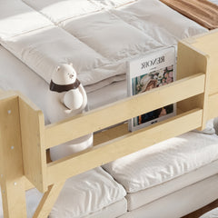 Bellemave® Twin Loft Bed with Storage Stairs and Built - in Wardrobe and Bedside Shelves, Wood Loft Bed for Kids, Teens, Adults, Gray - Bellemave