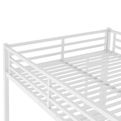 Bellemave® Twin Over Full Bunk Bed for Teens, Twin Over Full Bunk Bed Frame with 2 Side Ladder and Full Length Guardrail, Easy Assemble Bunkbeds, Noise Reduced, Mattress Not Included, White - Bellemave