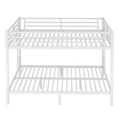 Bellemave® Twin Over Full Bunk Bed for Teens, Twin Over Full Bunk Bed Frame with 2 Side Ladder and Full Length Guardrail, Easy Assemble Bunkbeds, Noise Reduced, Mattress Not Included, White - Bellemave