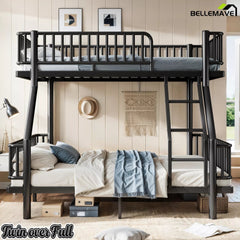 Black Twin Over Full Bunk Bed in Bedroom