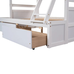 Bellemave® Twin over Full Bunk Bed with 2 Drawers - Bellemave