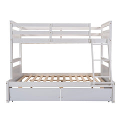 Bellemave® Twin over Full Bunk Bed with 2 Drawers - Bellemave