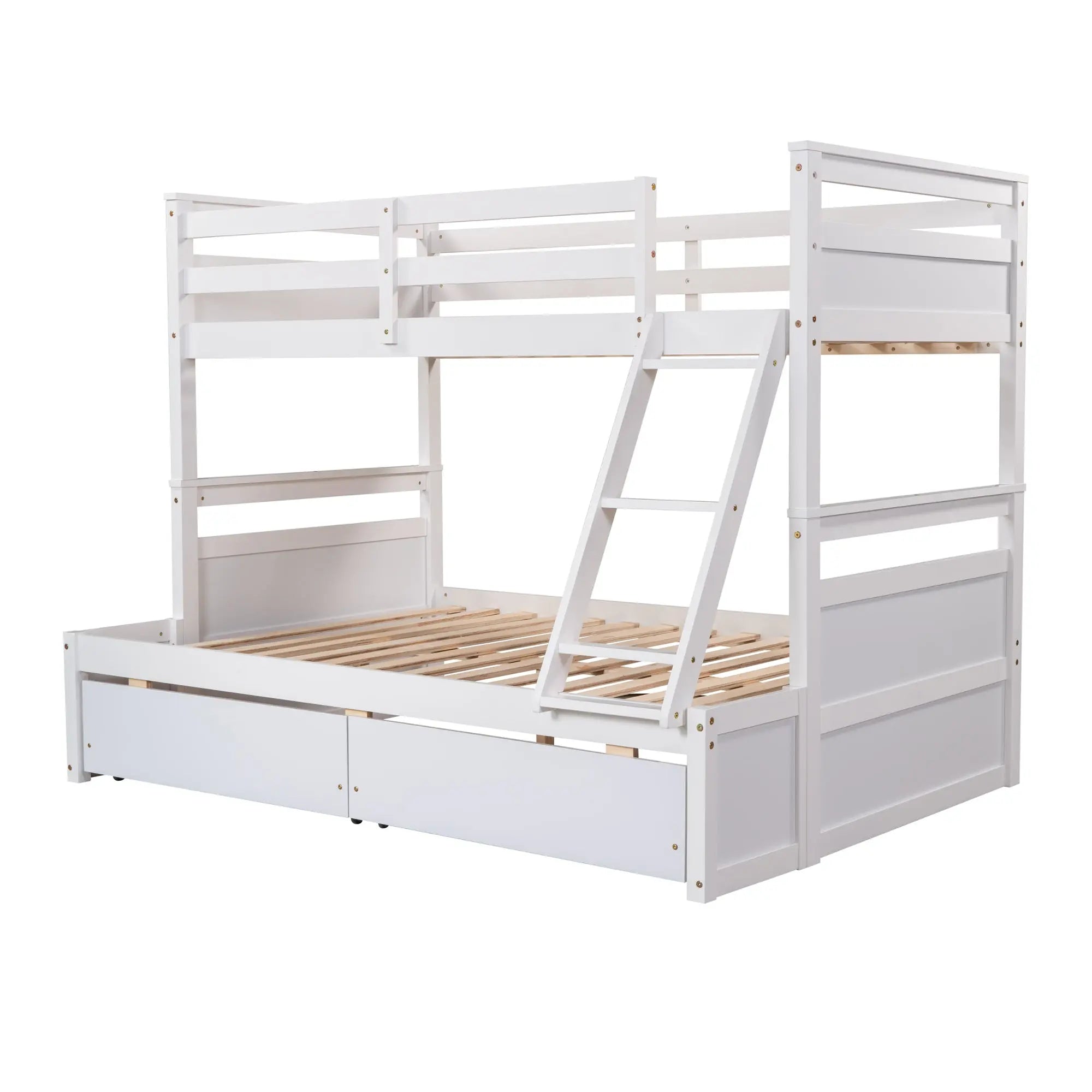 Bellemave® Twin over Full Bunk Bed with 2 Drawers - Bellemave