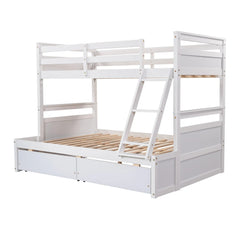 Bellemave® Twin over Full Bunk Bed with 2 Drawers - Bellemave