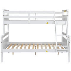 Bellemave® Twin over Full Bunk Bed with ladder, Safety Guardrail - Bellemave