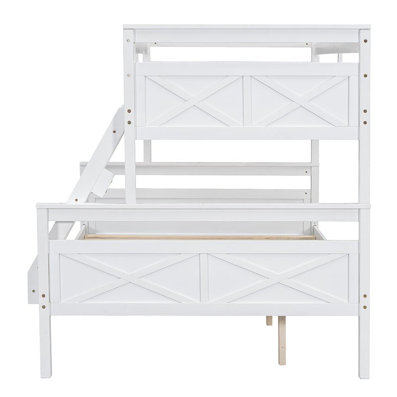 Bellemave® Twin over Full Bunk Bed with ladder, Safety Guardrail - Bellemave