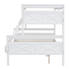 Bellemave® Twin over Full Bunk Bed with ladder, Safety Guardrail - Bellemave