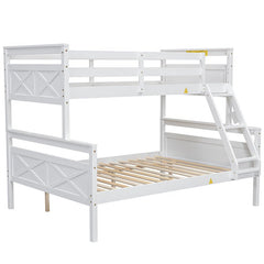 Bellemave® Twin over Full Bunk Bed with ladder, Safety Guardrail - Bellemave