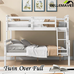 Bellemave® Twin over Full Bunk Bed with ladder, Safety Guardrail - Bellemave