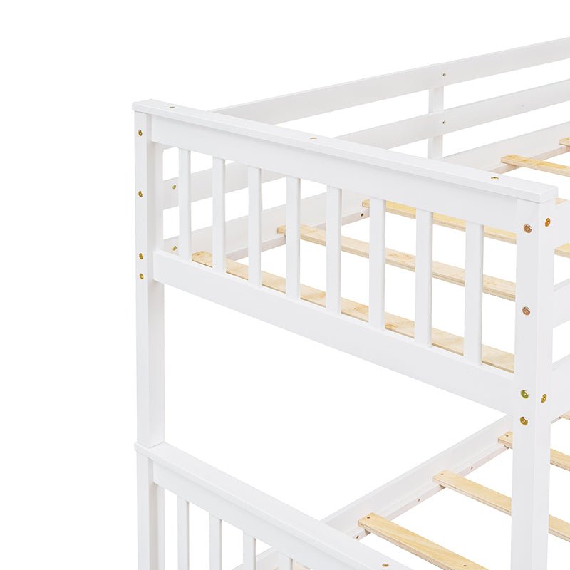 Bellemave® Twin over Full Bunk Bed with Ladders and Two Storage Drawers - Bellemave