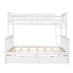 Bellemave® Twin over Full Bunk Bed with Ladders and Two Storage Drawers - Bellemave