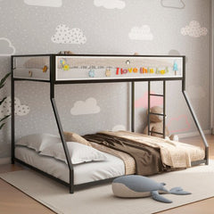 Bellemave® Twin over Full Bunk Bed with Mesh Guard Rail - Bellemave