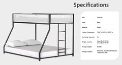 Bellemave® Twin over Full Bunk Bed with Mesh Guard Rail - Bellemave