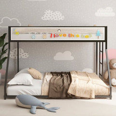 Bellemave® Twin over Full Bunk Bed with Mesh Guard Rail - Bellemave