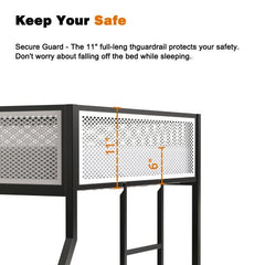 Bellemave® Twin over Full Bunk Bed with Mesh Guard Rail - Bellemave