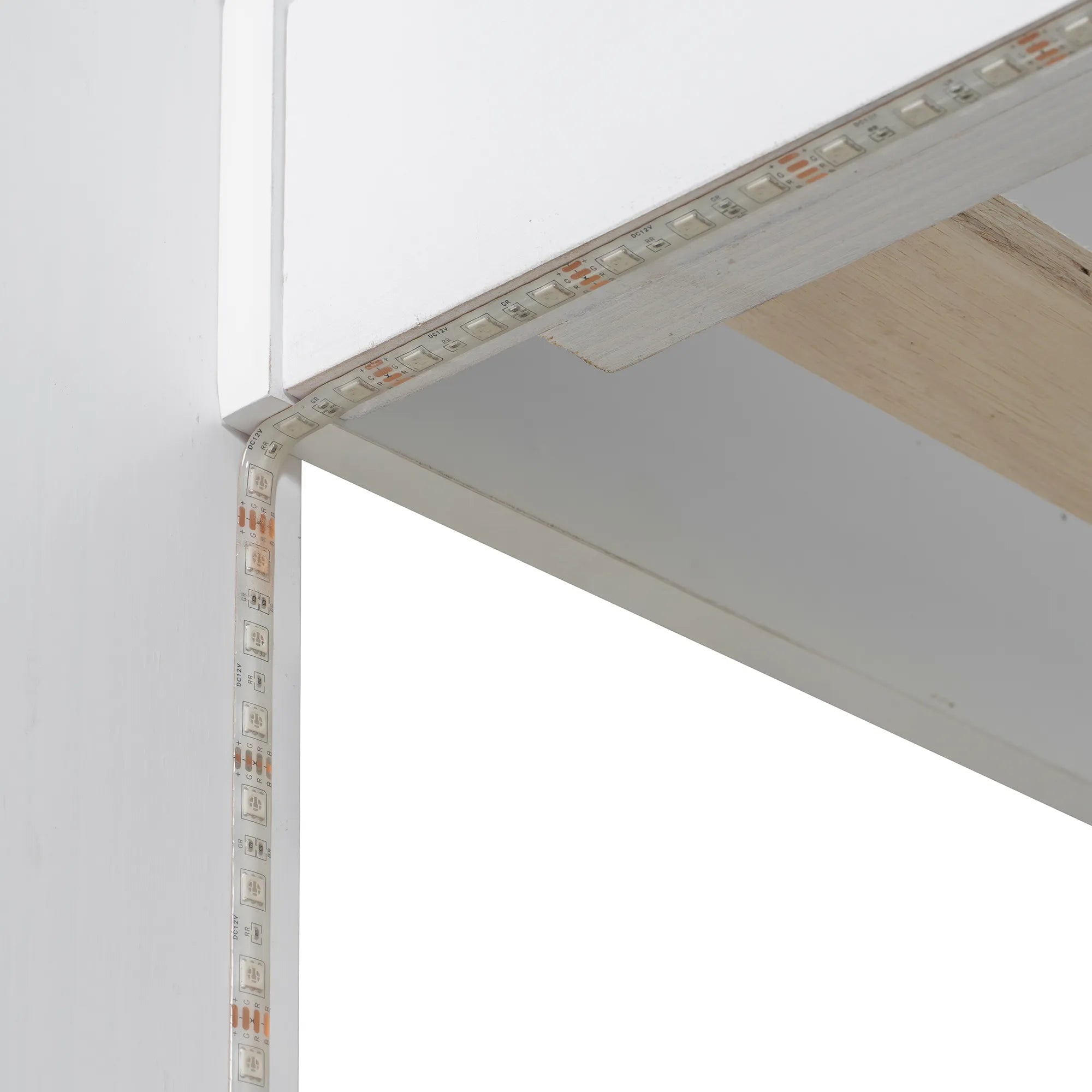 Bellemave® Twin over Full Bunk Bed with Storage Shelves, LED, Charging Station and a Drawer - Bellemave