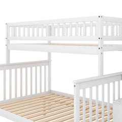 Bellemave® Twin over Full Bunk Bed with Storage Stairs - Bellemave