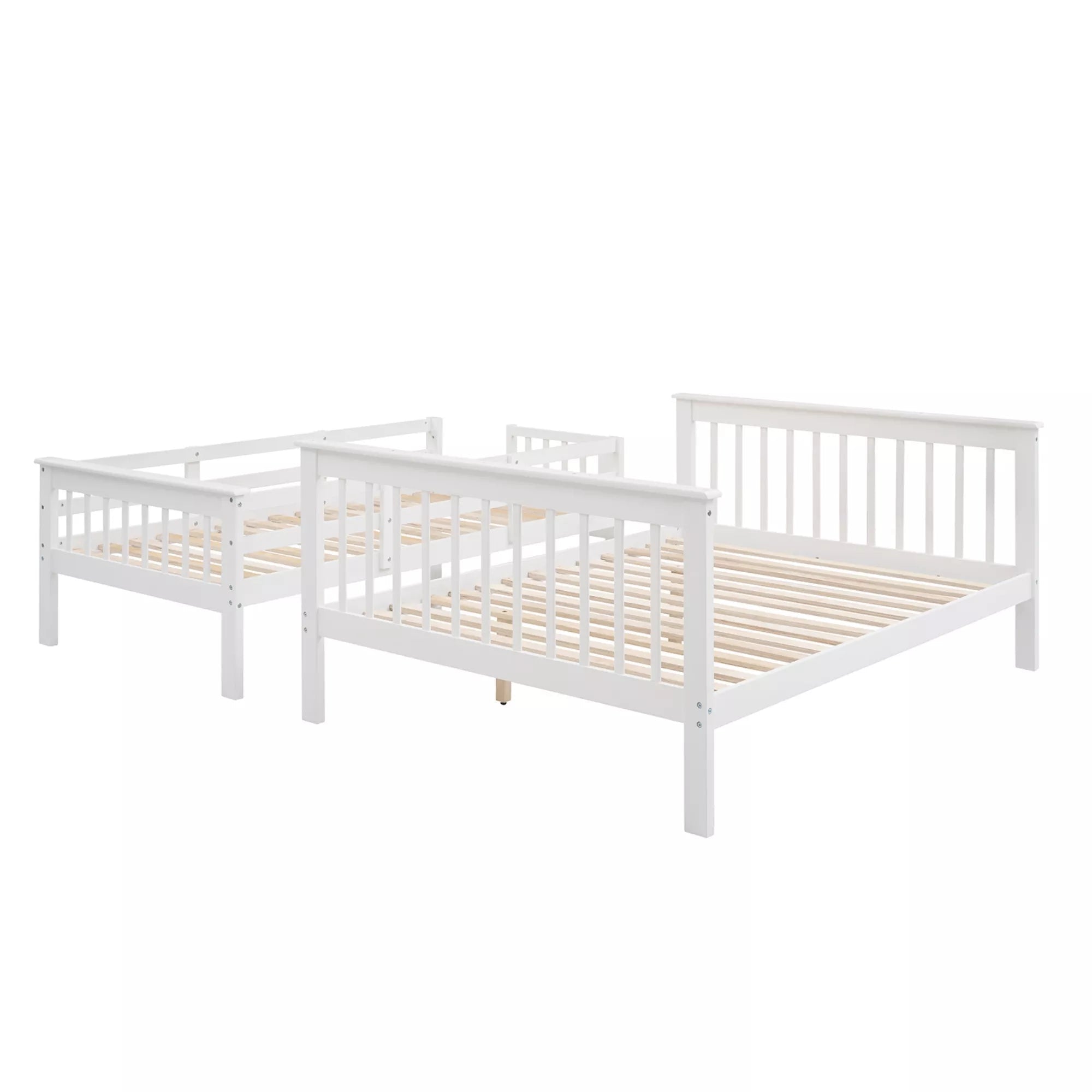 Bellemave® Twin Over Full Bunk Bed with Storage Stairs & Guardrail, Wooden Bunk Bed Frame with Storage Shelves for Kids, Teens & Adults - Bellemave