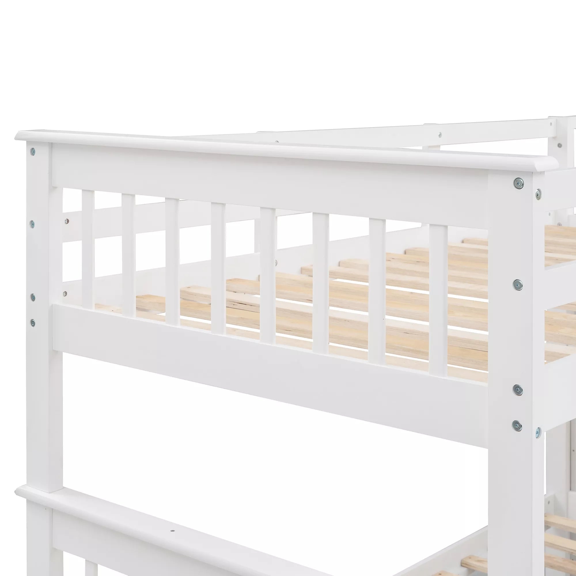 Bellemave® Twin Over Full Bunk Bed with Storage Stairs & Guardrail, Wooden Bunk Bed Frame with Storage Shelves for Kids, Teens & Adults - Bellemave
